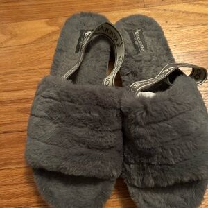 UGG Charcoal Faux Fur Slippers